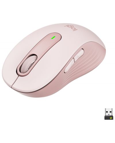 Mouse Logitech - Signature M650 L, optic, wireless, roz - 1