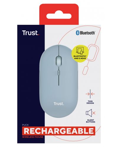 Mouse Trust - Puck, wireless, albastru - 5