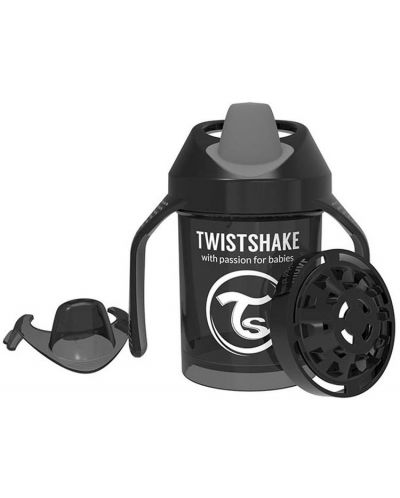 Mini cana cu shaker Twistshake - Neagra, 230 ml - 1