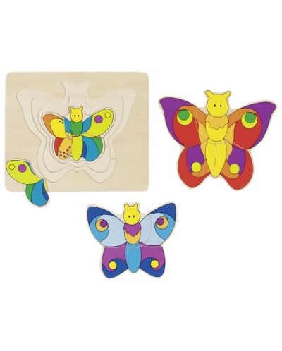Puzzle pentru copii cu mai multe straturi Goki - Fluture - 1
