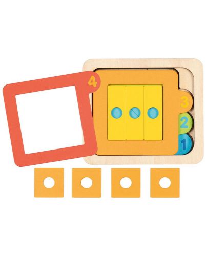 Goki Multilayer Puzzle din lemn - 15 piese - 2