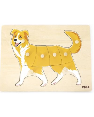 Puzzle educațional Montessori Viga - Câine - 1