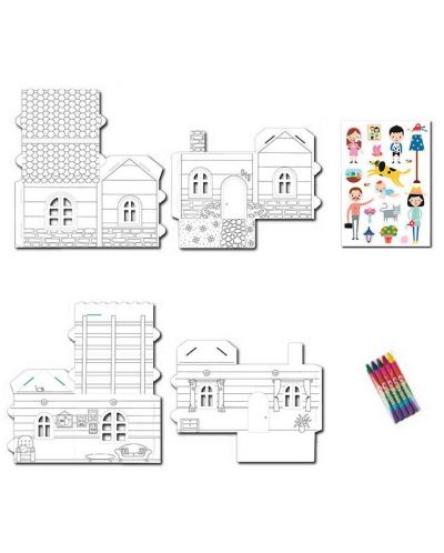 Set creativ APLI - Casa mea micuta, asambleaza si deseneaza - 2