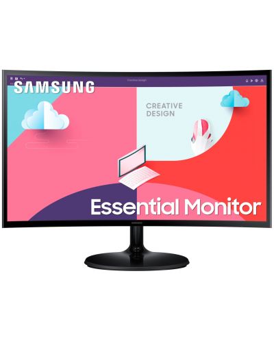 Monitor Samsung - Essential S3 S36C 27C360, 27'', FHD, VA, Curved, negru - 1