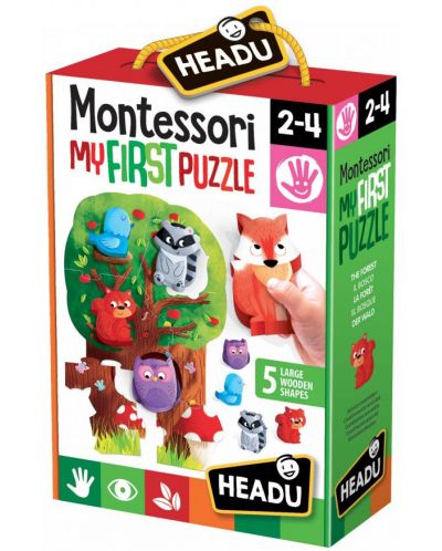 Puzzle educativ Headu Montessori - Primul meu puzzle, In padure - 1