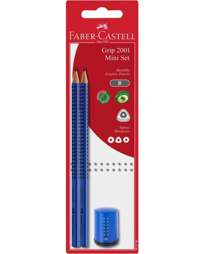 Creioane Faber-Castell Grip 2001 - 2 bucăți, ascuțitor  - 2