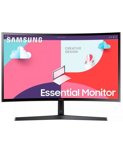 Monitor Samsung - Essential S3 S36C 24C366, 24'', FHD, VA, Curved, negru - 1