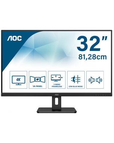 Monitor AOC - U32E2N, 31.5", 4K UHD, LCD, Anti-Glare, negru - 9