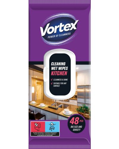 Șervețele umede pentru curățarea bucătăriei Vortex - 48 de bucăți - 1