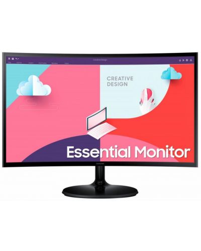Monitor Samsung - Essential S3 S36C 24C360, 24'', FHD, VA, Curved, negru - 1