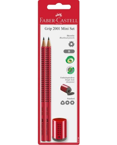 Creioane Faber-Castell Grip 2001 - 2 bucăți, ascuțitor  - 1