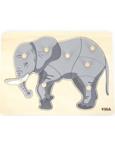 Puzzle educațional Montessori Viga - Elefant - 1