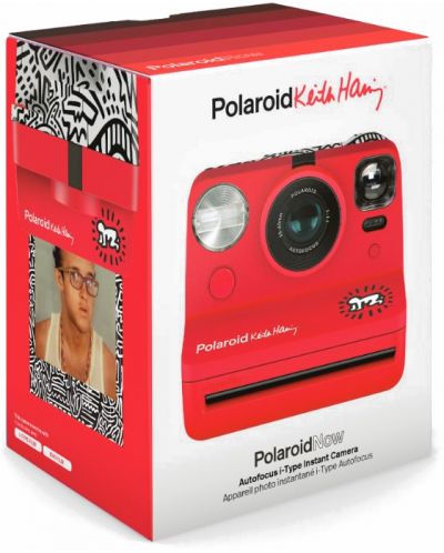 Aparat foto instant Polaroid - Now, Keith Haring, roșu - 9