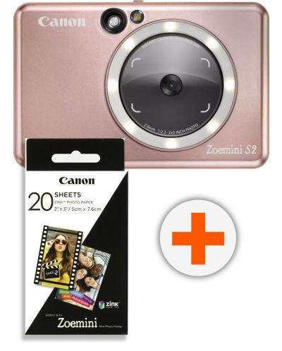 Aparat foto instant Canon - Zoemini S2, roz - 1