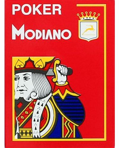 Carduri din plastic Modiano Jumbo Index - 4 Corner (rosii) - 1