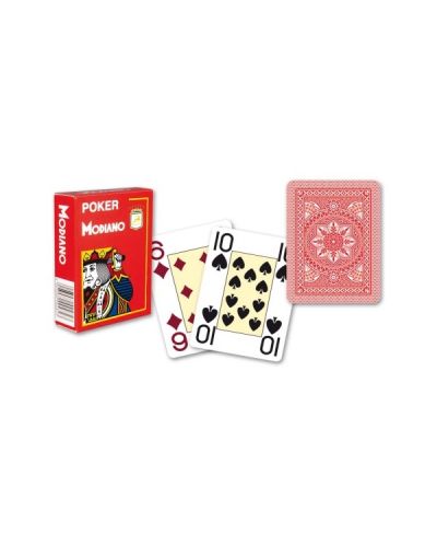 Carduri din plastic Modiano Jumbo Index - 4 Corner (rosii) - 6