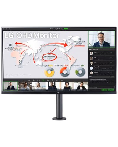 Monitor LG - Ergo 32QP88NP-B, 32'', QHD, IPS, Anti-Glare, negru - 1