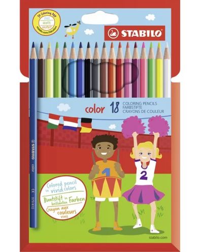 Stabilo Creioane colorate - 18 culori  - 1