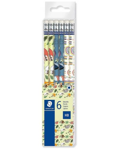 Creioane Staedtler Pattern - HB, set de 6 bucăți, cu radieră - 1