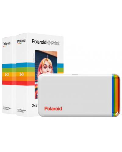 Imprimantă mobilă Polaroid - Hi·Print 2x3 Pocket photo printer, albă - 1