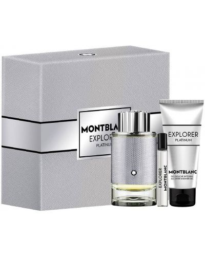 Mont Blanc Explorer Platinum Set - Apă de parfum, 100 + 7.5 ml, Gel de duș, 100 ml - 1
