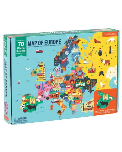 Puzzle pentru copii Mudpuppy de 70 piese - Europa - 1