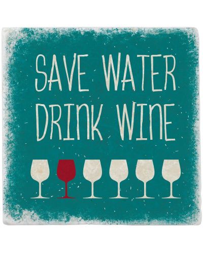 Suport din marmura pentru cana Gespaensterwald - Save water Drink wine - 1