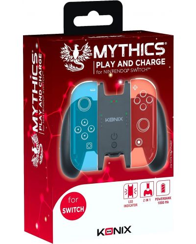 Prehensiune multifuncțională Konix - Mythics Play & Charge Grip (Nintendo Switch) - 6