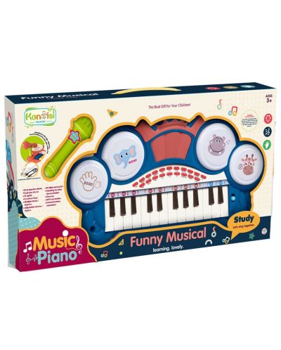 Jucărie muzicală Ntoys - Pian cu microfon,Funny Musical, asortiment - 3