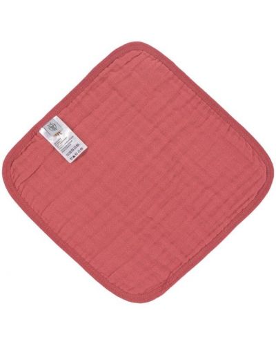 Prosoape din muselină Lassig - Cozy Care, 30 x 30 cm, 3 bucăți, roz închis - 4