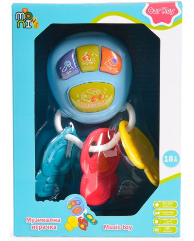 Breloc muzical Moni Toys - Car key, albastru - 2
