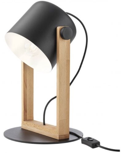 Lampă de masă Smarter - Pooh 01-2404, IP20, E27, 1 x 42 W, negru mat și fag - 1