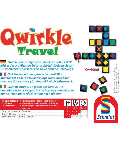 Joc de societate pentru doi Qwirkle: Travel - de familie - 2