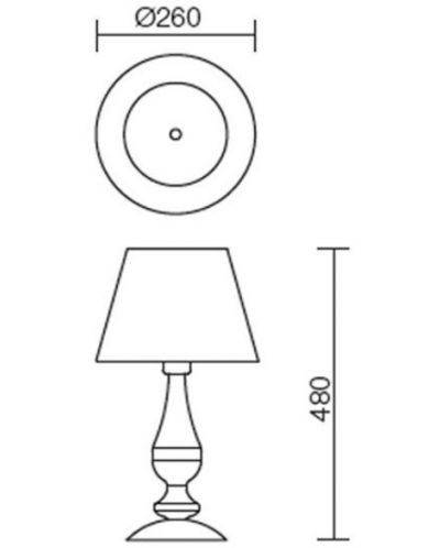 Lampă de masă Smarter - Fabiola 02-713, IP20, E14, 1x28W, alamă antică-bej - 3