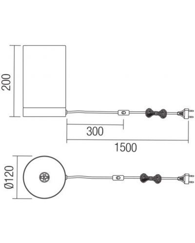 Lampă de masă Smarter - Tube 01-3146, IP20, E14, 1x28W, nichel-gri mat - 2