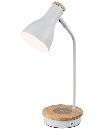 Lampa de masă cu încărcător wireless Rabalux - Mosley, IP20, E14, 25W, alb - 2