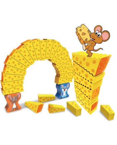 Joc de echilibru pentru copii cu șoarece Kingso - Turn de brânză - 2