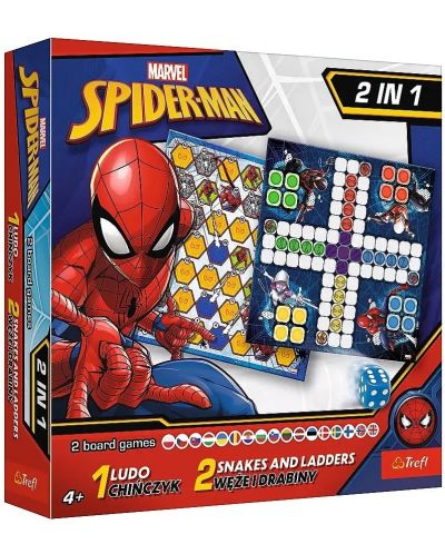 2 în 1 Spider-Man (Ludo/Snakes and Ladders) joc de societate - pentru copii - 1
