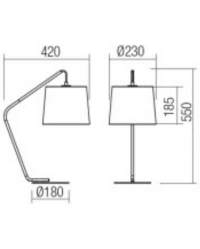 Lampă de masă Smarter - Kermit 01-3076, IP20, E27, 1 x 42 W, negru mat - 2
