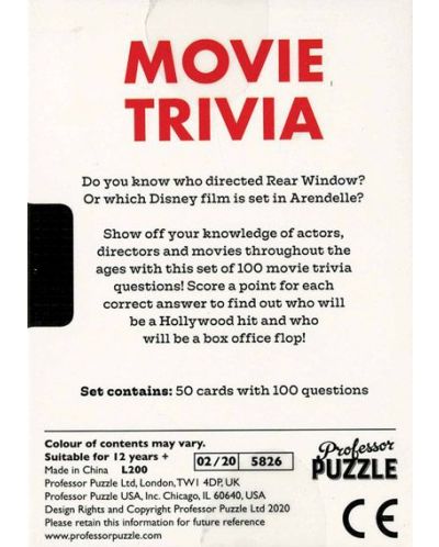 Joc de societate Professor Puzzle - Movie Trivia - 2
