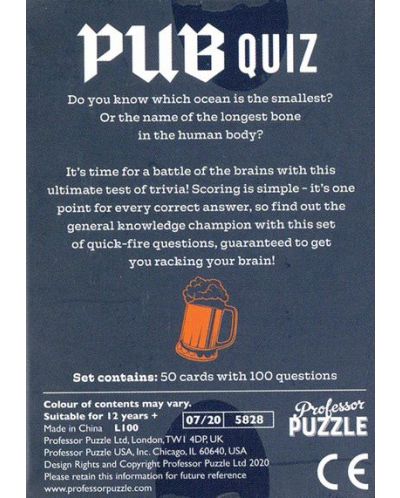 Joc de societate Professor Puzzle - Pocket Pub Quiz - 2