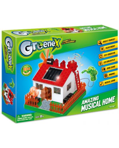 Kit de știință STEM  Amazing Toys Greenex - Casă de muzică cu baterie solară - 1