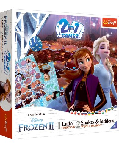 Joc de societate 2 în 1 Frozen II (Ludo/Snakes and Ladders) - pentru copii - 1