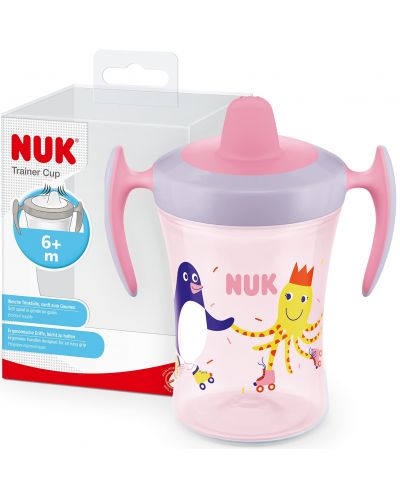 NUK Evolution - Cupă de antrenament, 230 ml, roz - 2