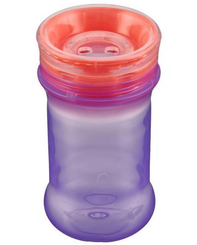 Ceașcă antiderapantă cu margine din silicon moale Vital Baby - 360°, 280 ml, violet - 2