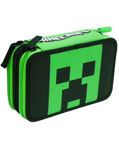 Penar școlar echipat Minecraft - Creeper Head, 3 fermoare - 1