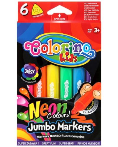 Markere neon Colorino Kids - Jumbo, 6 culori - 1