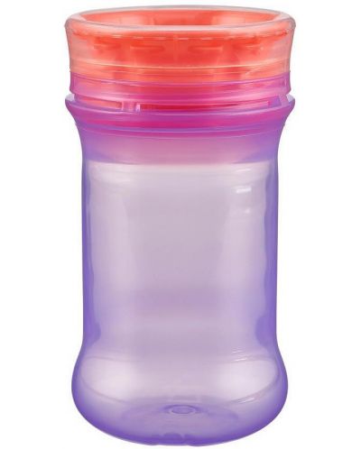 Ceașcă antiderapantă cu margine din silicon moale Vital Baby - 360°, 280 ml, violet - 1