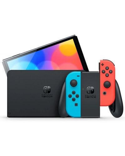 Nintendo Switch OLED - Neon Red & Neon Blue + Mario Kart 8 Deluxe