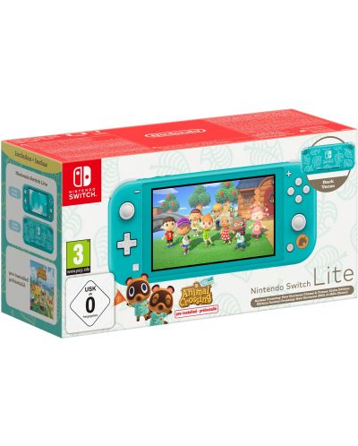 Nintendo Switch Lite - Turquoise, Animal Crossing: New Horizons Bundle - Timmy & Tommy Aloha Edition	 - 1